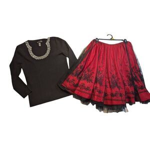 Cable & gage & Jody California top/skirt set medium